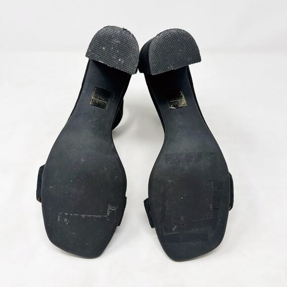 [Jeffrey Campbell] Black Holvey Suede Ankle Strap Chunky Block Heel Sandals Sz 9 - Picture 10 of 12